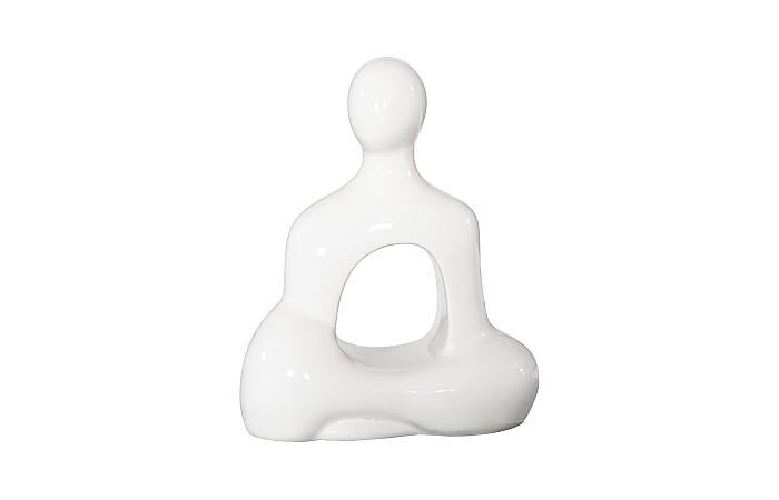 Buddha Seated Sculpture Gel Coat - White