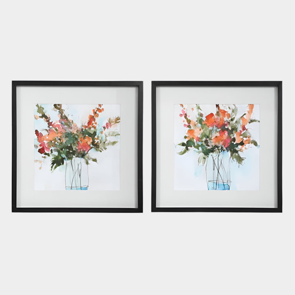 Fresh Flowers Framed Prints, S/2
