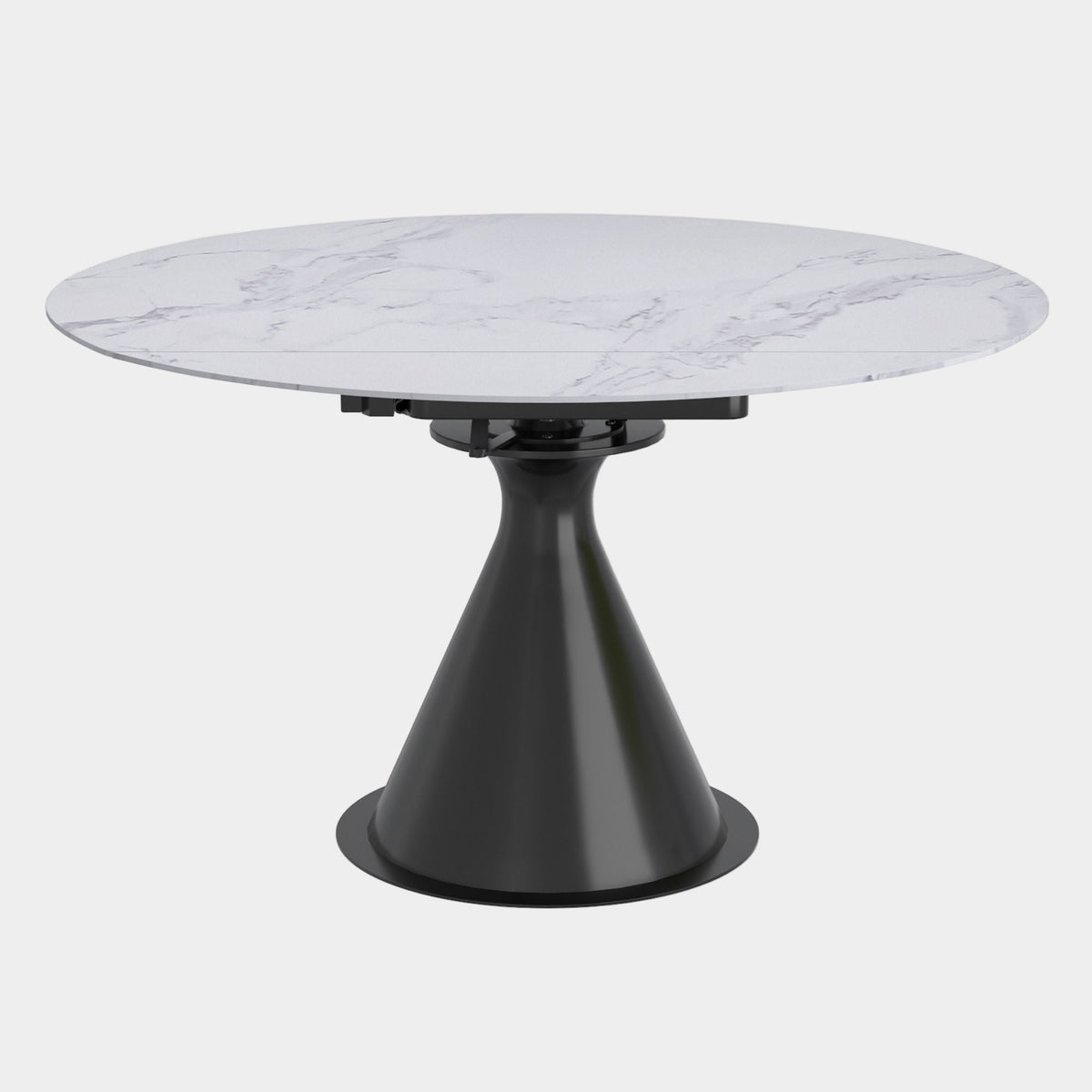 Calisto Pedestal Dining Table Extension - Round White Black