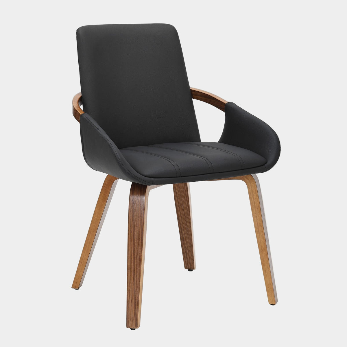 Caspian Dining Chair - 2 Black Dark Walnut