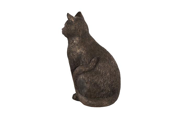 Cat Sitting Sculpture, Bronze