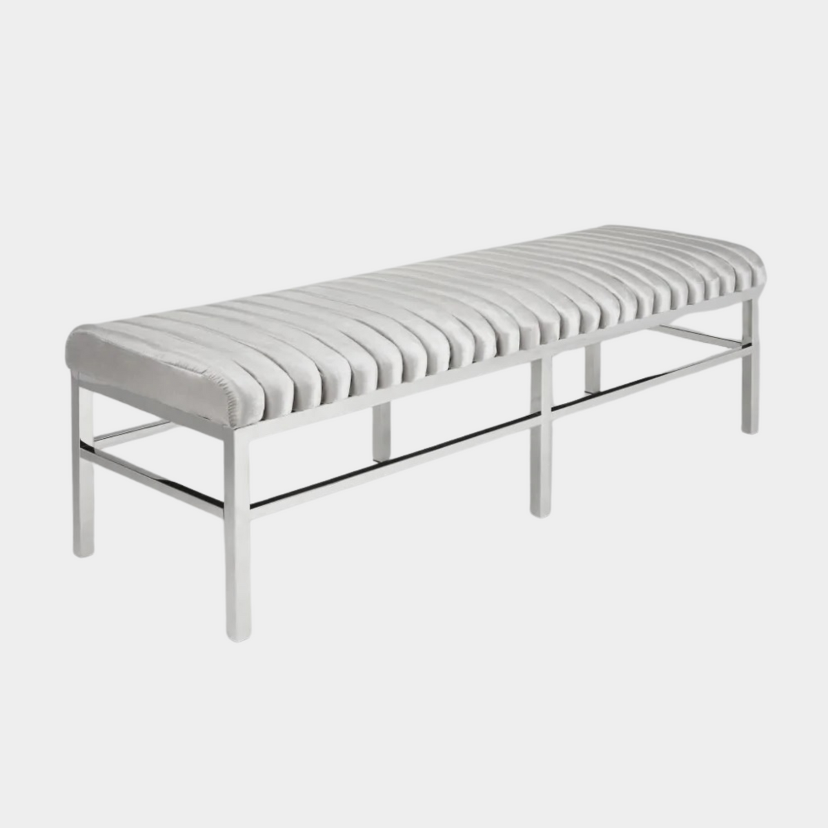 Channel Bench - Grey Velvet
