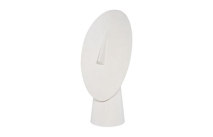 Cycladic Head Sculpture - Oval White Stone