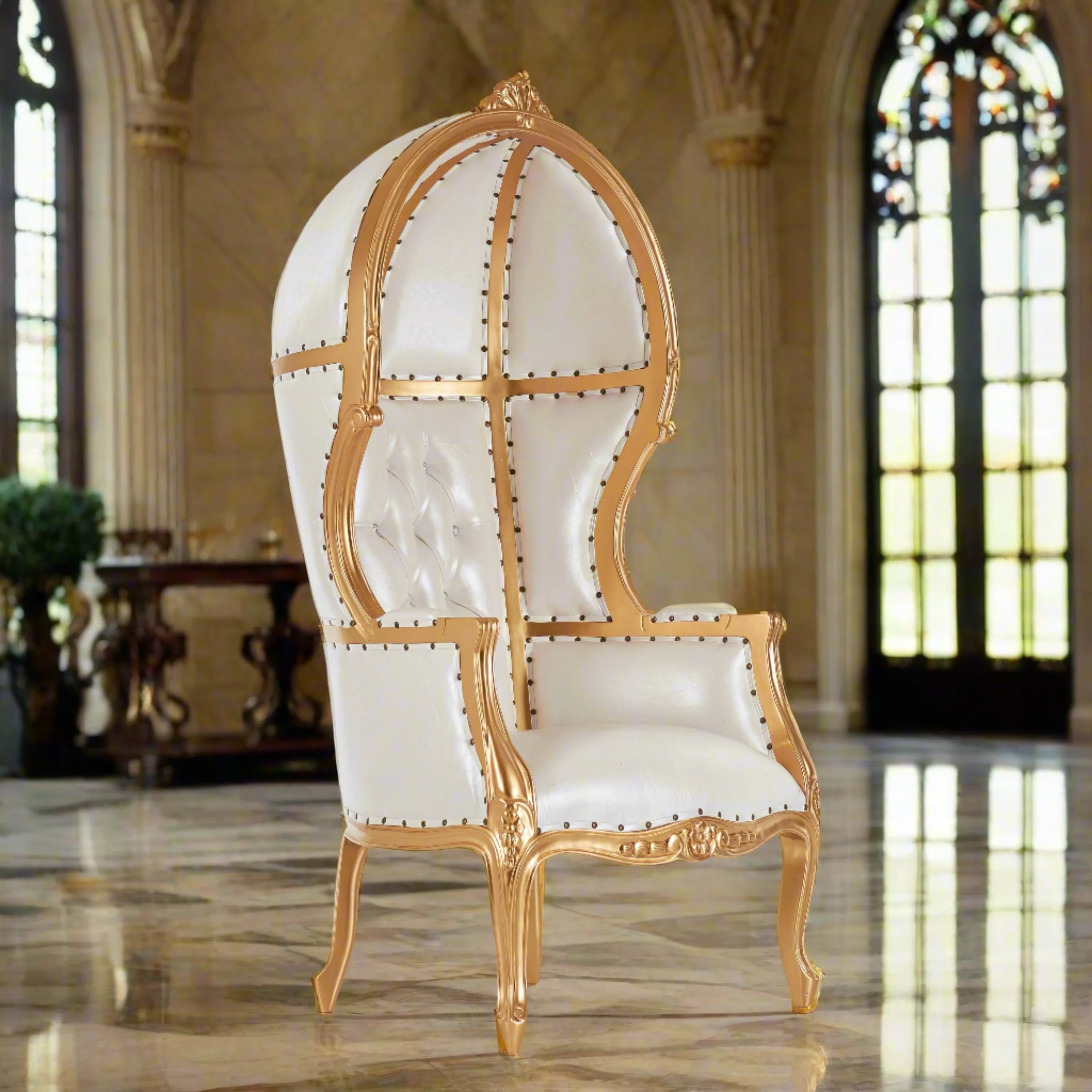 Hooded Canopy 65 Bridal Throne Chair