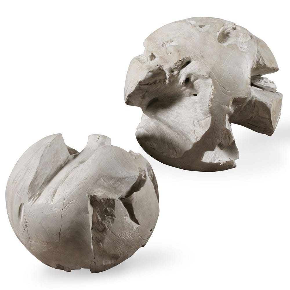 Ermanno Teak Outdoor Balls, S/2