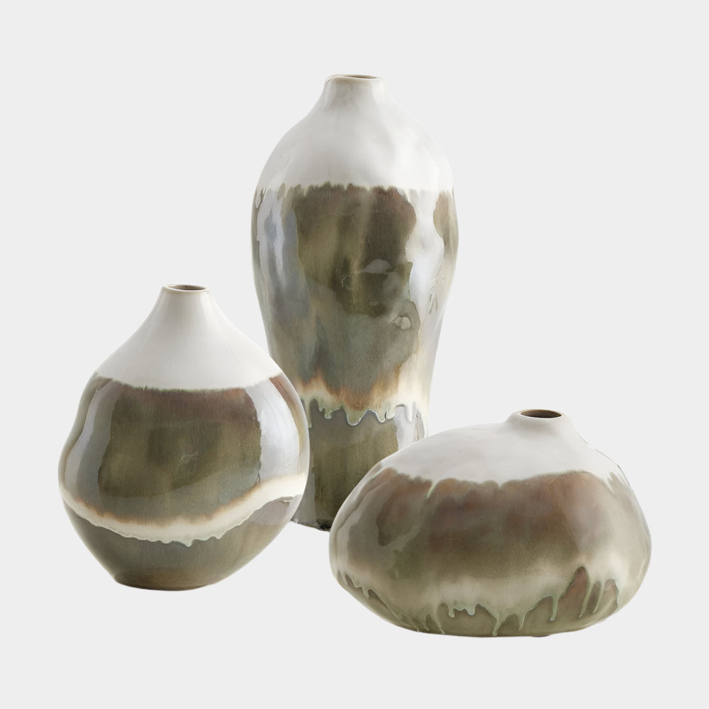 Earthflow Outdoor Vases, S/3