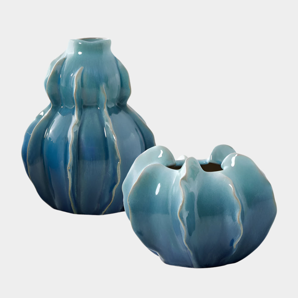 Ocean Wave Outdoor Vases, S/2