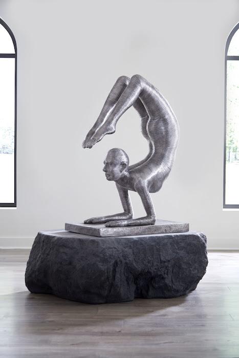 Handstand Scorpion Sculpture, Aluminum