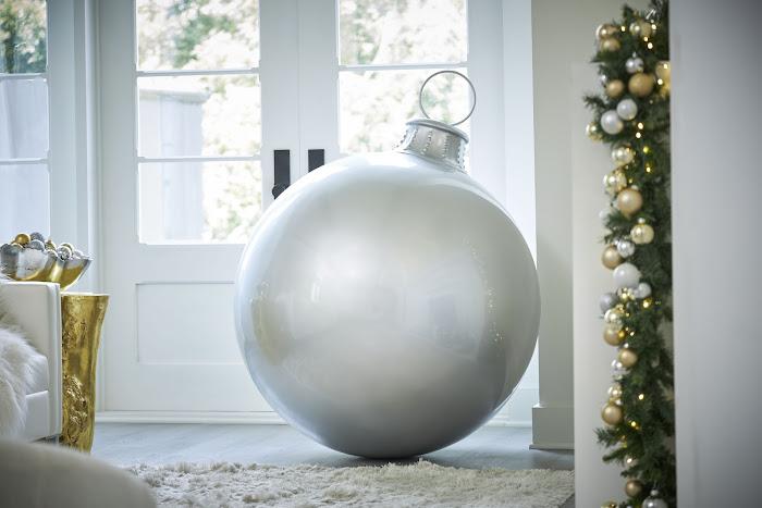 Christmas Ball Ornament, Silver