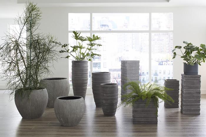 June Slim Planter, Raw Gray, LG