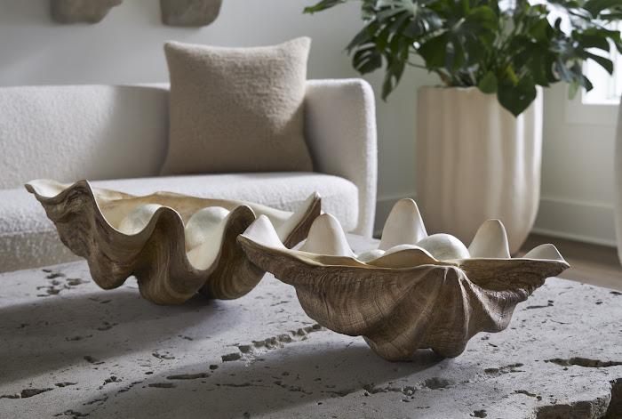 Cast Clam Shell Bowl, Faux Finish, LG