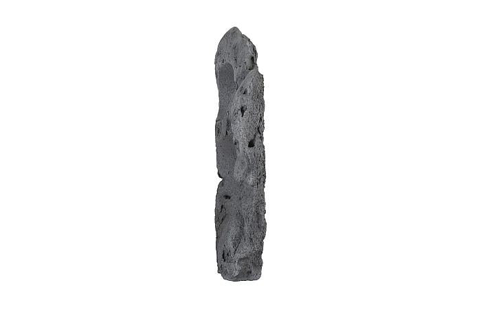 Colossal Cast Stone Sculpture, Two Holes, Charcoal Stone