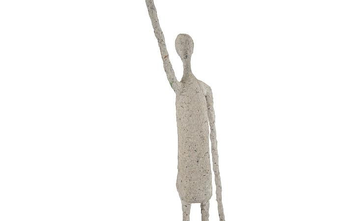 Human Sculpture, One Arm Up, Paper Mache