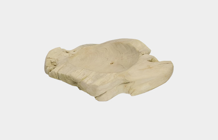 Teak Wood Bowl, Bleached