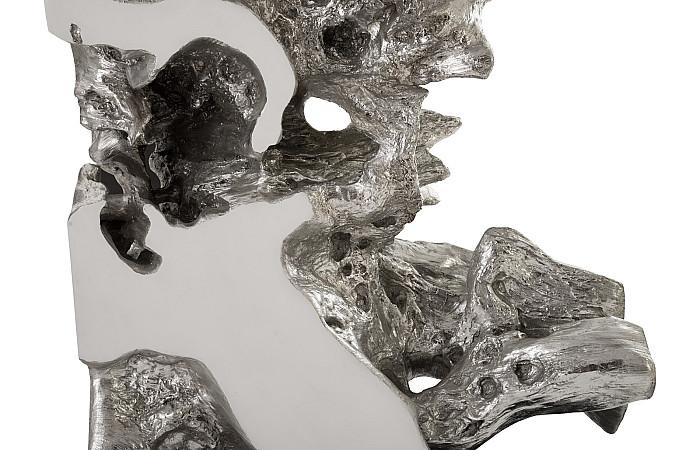 Freeform Sculpture, White, Silver Leaf