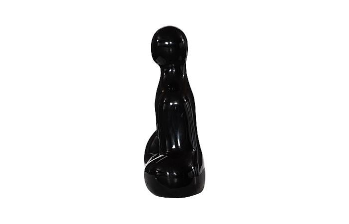 Buddha Seated Sculpture, Gel Coat Black