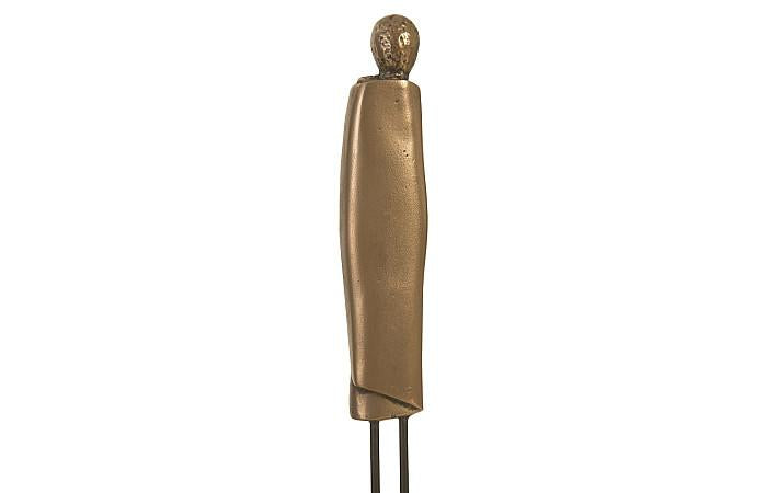 Robed Monk Trio Sculpture, Resin, Bronze Finish