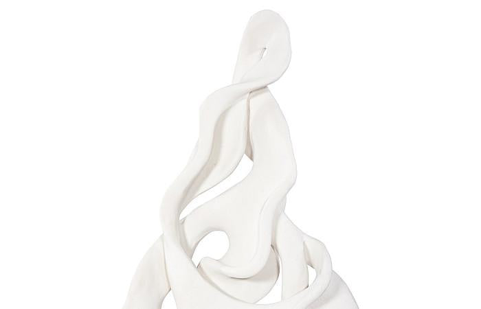 Cast Dancing Sculpture, Plié, White Stone