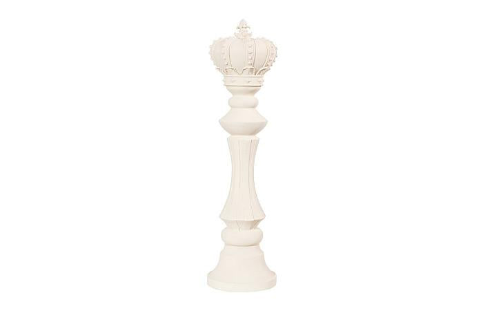 King Chess Sculpture, Cast Stone White