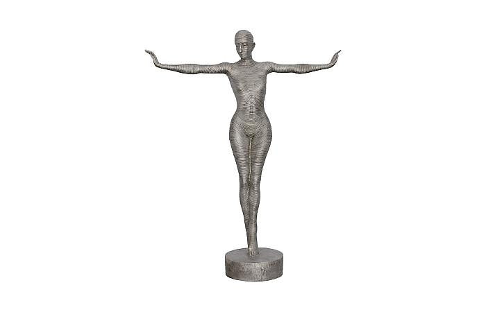 Outstretched Arms Standing Sculpture, Aluminum