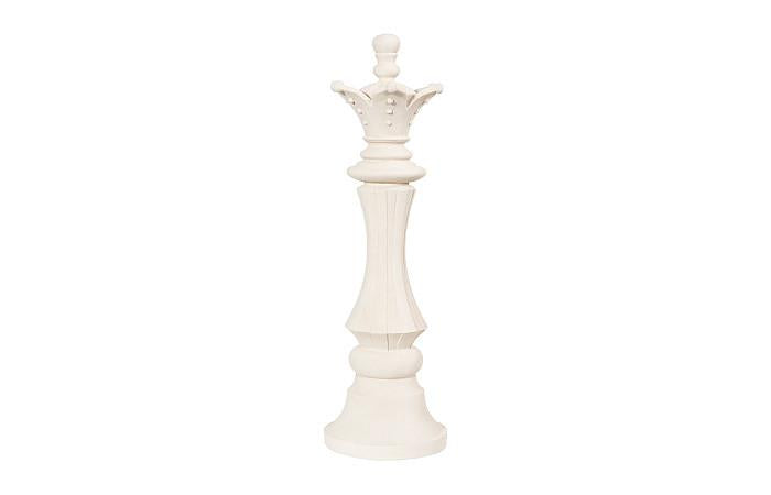 Queen Chess Sculpture, Cast Stone White