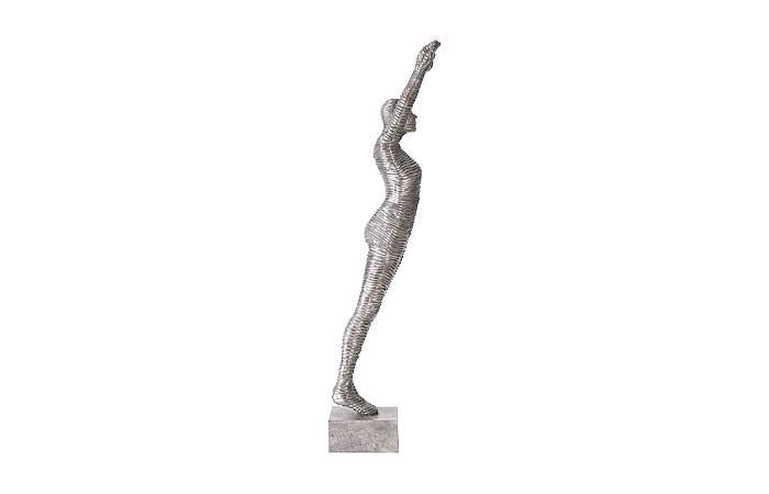 Standing Diving Sculpture, Black/Silver, Aluminum