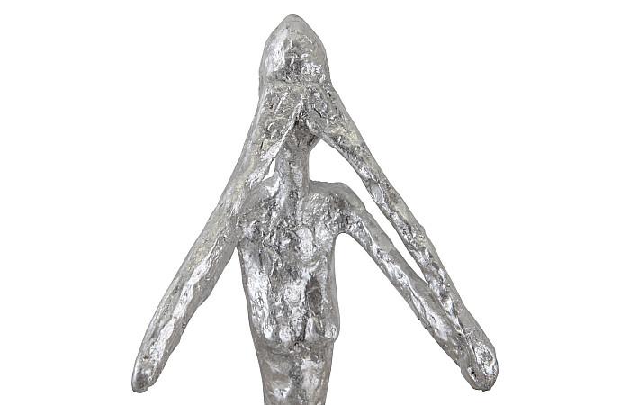 Sculpture fine See No Evil, petite, résine, feuille d'argent