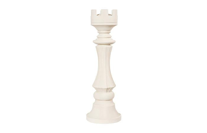 Rook Chess Sculpture, Cast Stone White