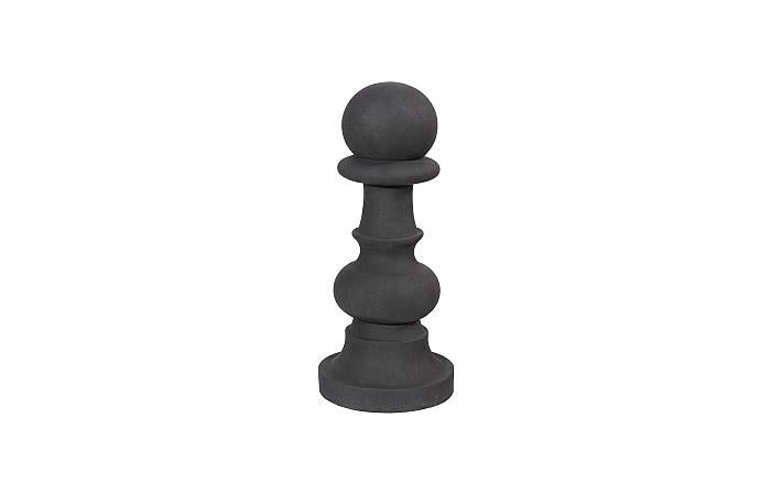 Pawn Chess Sculpture, Cast Stone Black