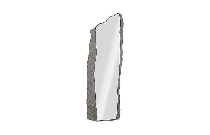 Cast Colossal Splinter Stone Mirror, Gray