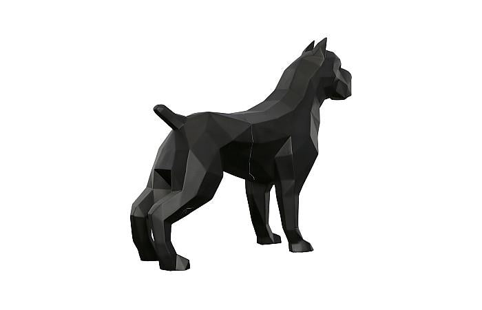 Pitbull Facet Sculpture, Matte Black