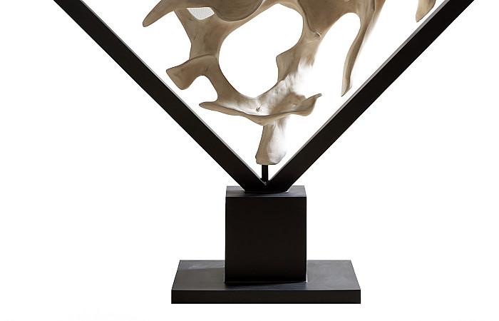 Cast Revolving Diamond Sculpture, Faux Bleached