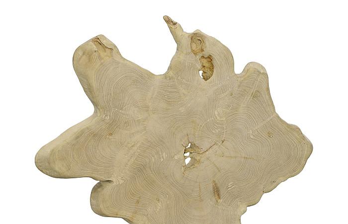 Teak Wood Sculpture on Base, Bleached