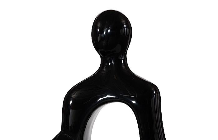 Buddha Seated Sculpture, Gel Coat Black