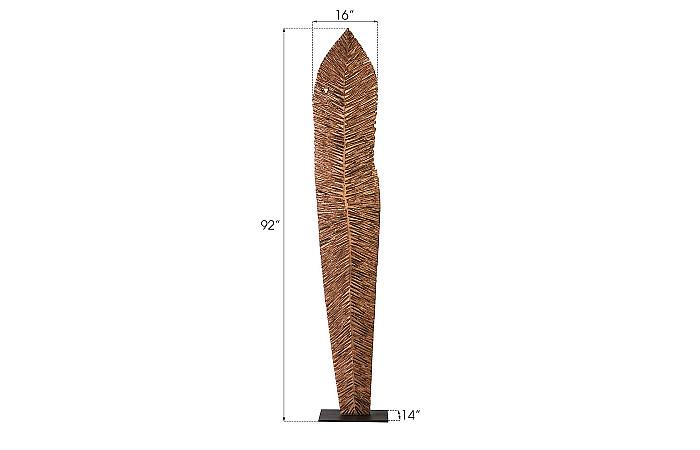 Carved Leaf on Stand, Copper Leaf, XL