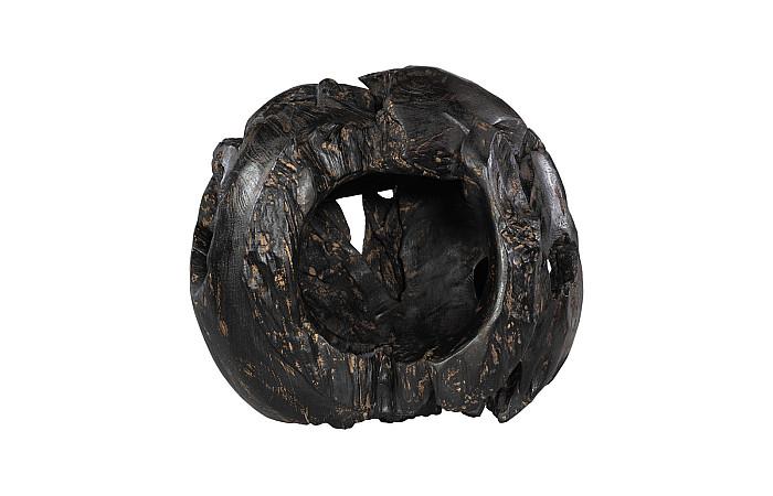 Teak Planter, Black, Brown