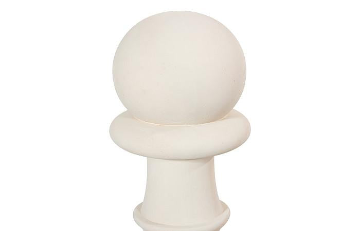 Pawn Chess Sculpture, Cast Stone White