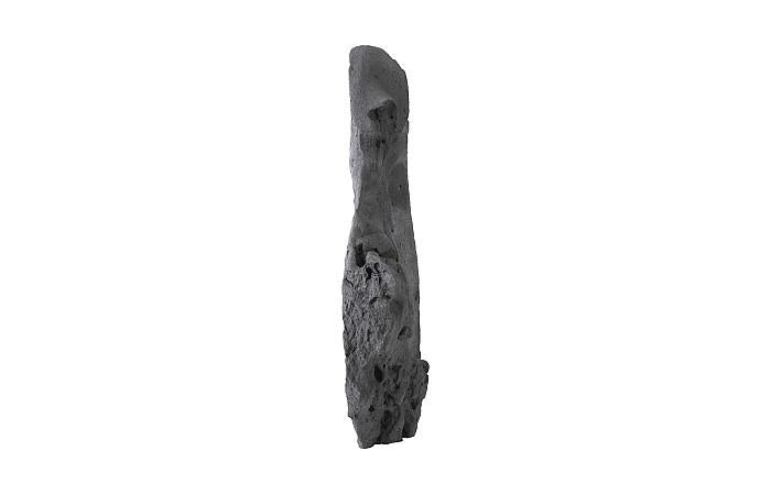 Colossal Cast Stone Sculpture, Single Hole, Charcoal Stone