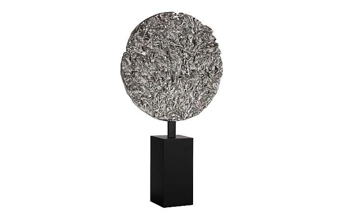 Cast Colossal Root On Stand Sculpture, Silver Leaf, KD