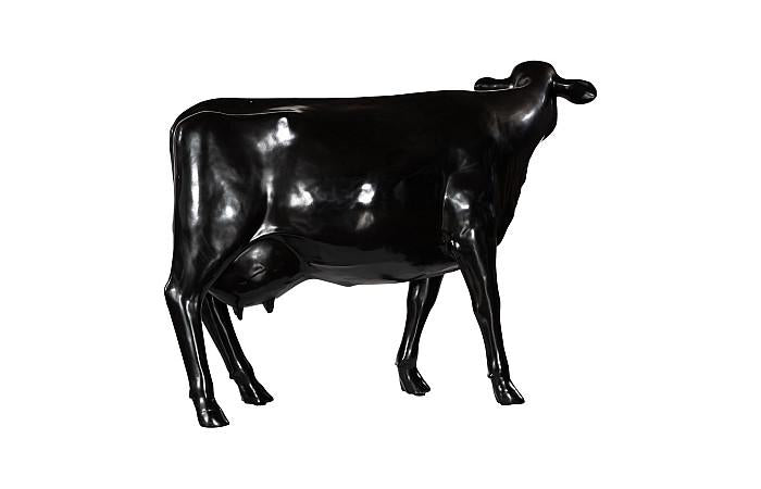 Life Size Cow, No Horns, Gel Coat Black