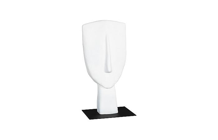 Sculpture de tête cycladique, classique, blanche, petite