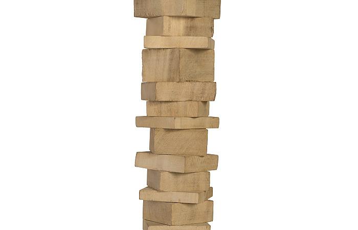 Stacked Wood Floor Sculptures, Bleached, Set of 3