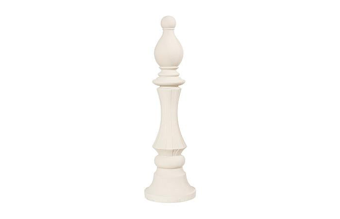 Bishop Chess Sculpture, Cast Stone White