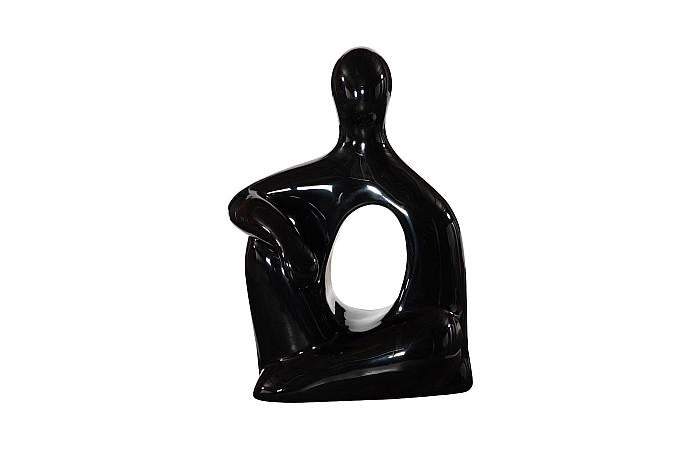 Seated Sculpture, Gel Coat Black