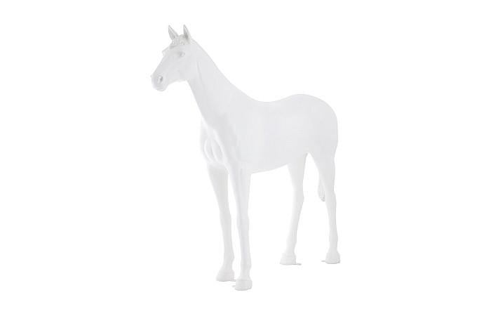 Cheval grandeur nature, blanc