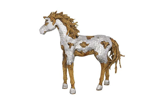 Sculpture de cheval blindé Mustang, marchant