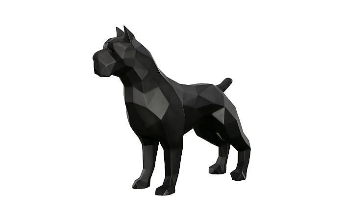 Pitbull Facet Sculpture, Matte Black