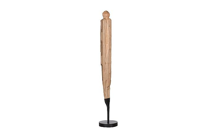 Sculpture en bois sur socle, naturel