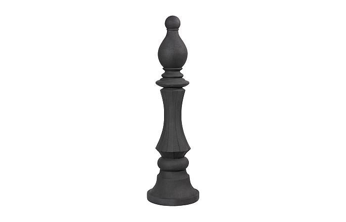 Bishop Chess Sculpture, Cast Stone Black