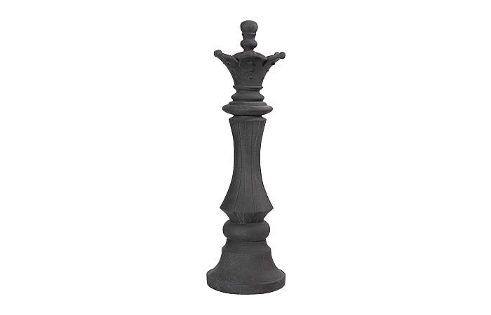 Queen Chess Sculpture, Cast Stone Black